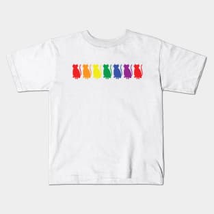 Colorful Cats Pride Rainbow Kids T-Shirt